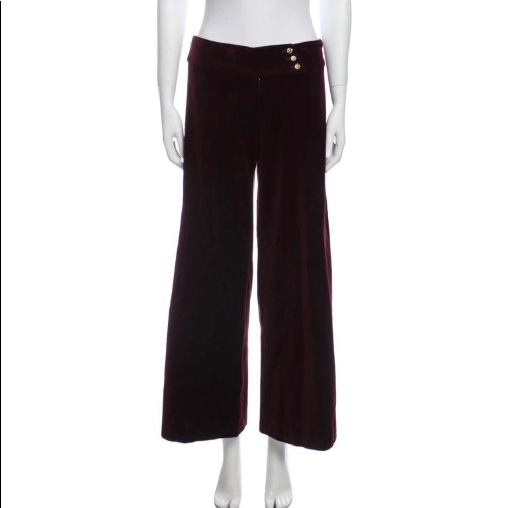 Milly Burgundy Velvet Pants